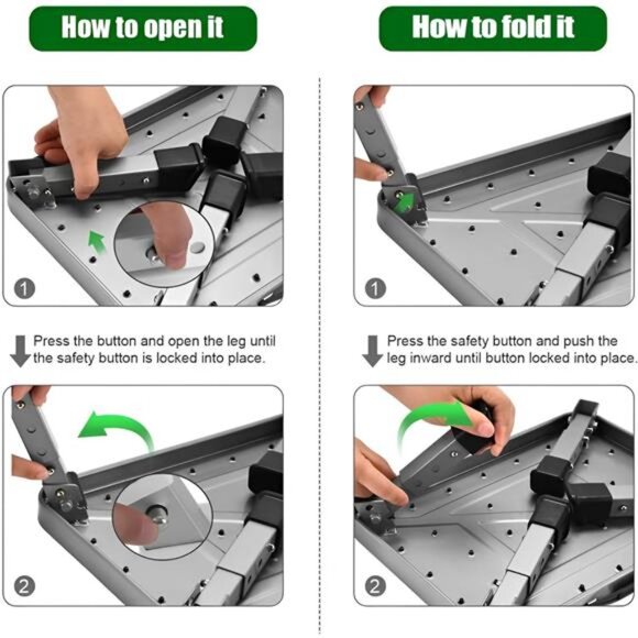 Foldable Step Stool, Adjustable Step Stool with a Non-Slip Platform, Step Ladder - Picture 6 of 8